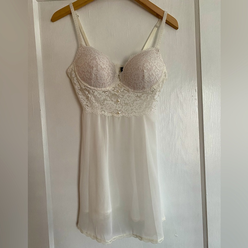White Push-up Babydoll Bridal Lingerie - SeductiveWear by Cinema Etoile